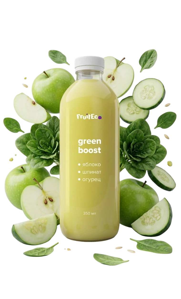 Green Boost со шпинатом, яблоком и огурцом